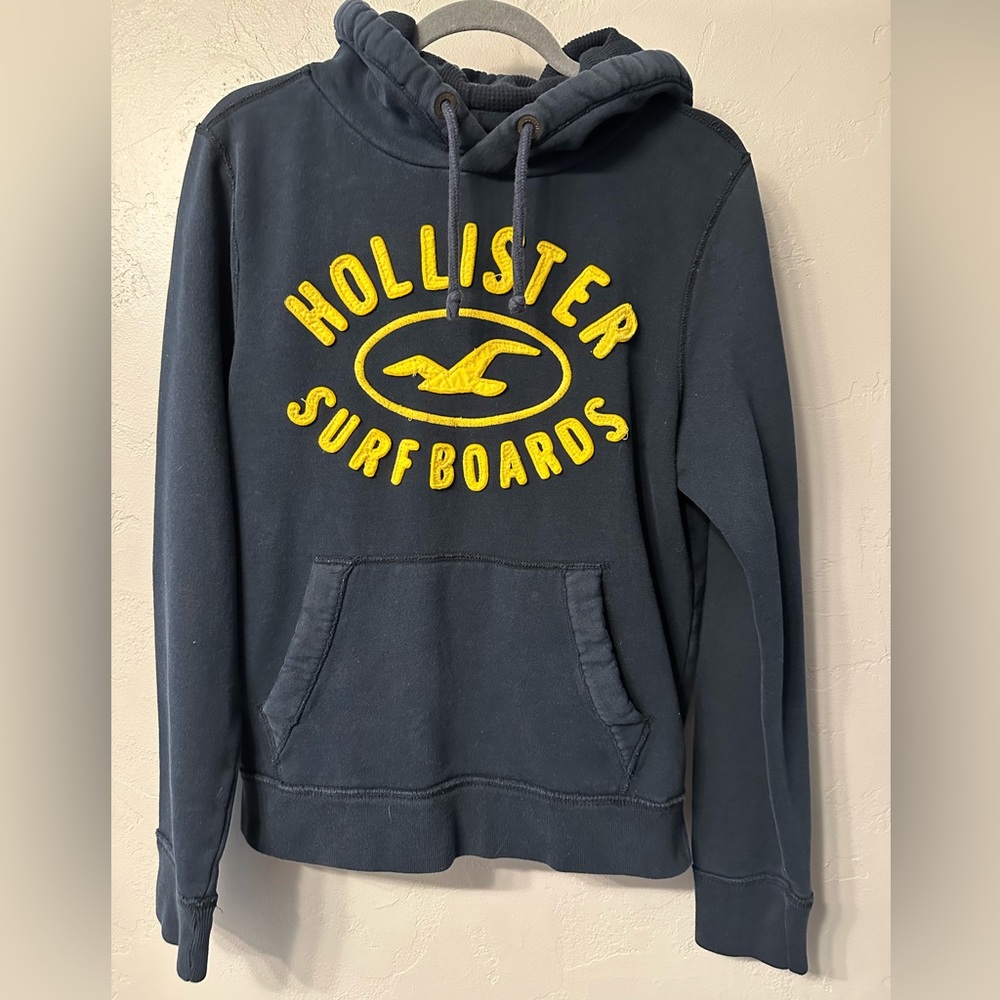 Hollister Surfboards Hoodie Medium in Navy